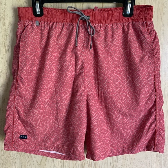 $98 John Varvatos Lummus Mens Swim Trunks Bottom in Coral Size Medium - Picture 1 of 10